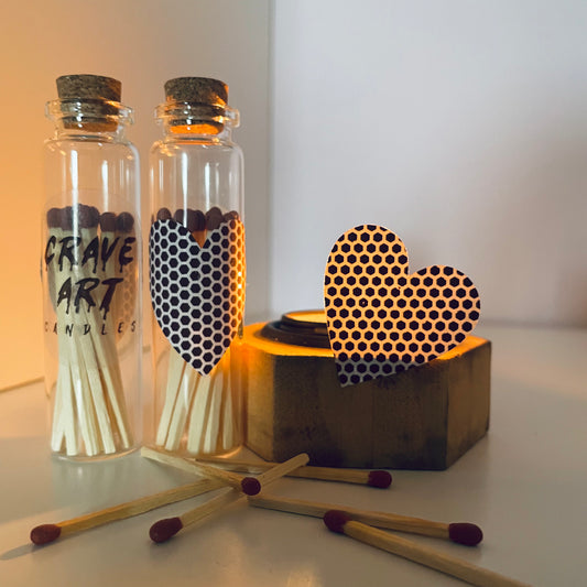 Lucifers in glazen flesje